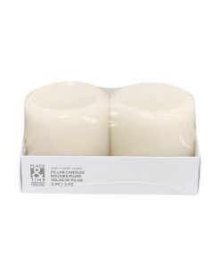3 x 3 Smooth Unscented Pillar Candles 2pk by Place   Time