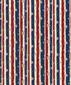 Fabric Traditions Multi Stripes And Stars Patriotic Cotton Fabric