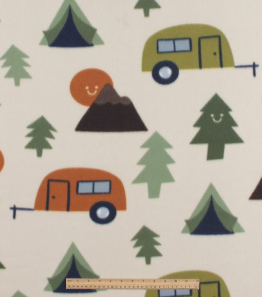 Wilderness Camping Blizzard Prints Fleece Fabric - Image 2