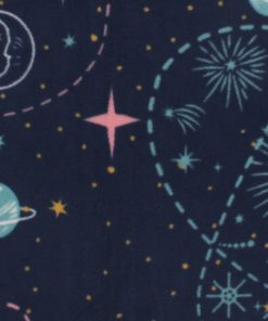 Celestial Sky on Blue Anti Pill Fleece Fabric
