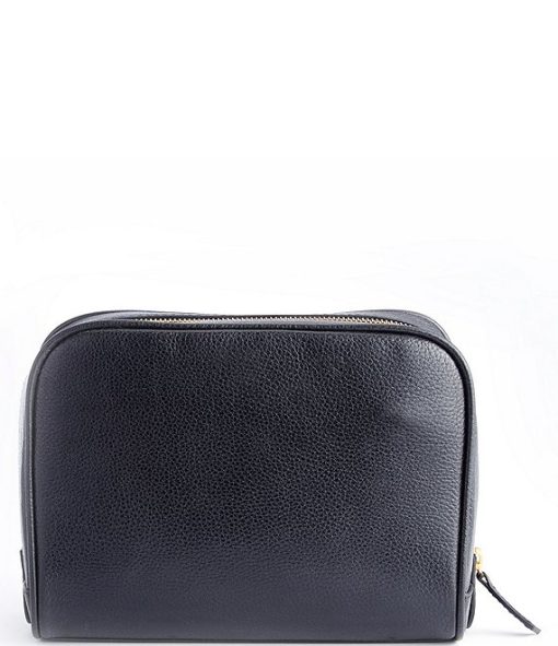 Pebbled Leather Zip Toiletry Travel Bag - Image 3