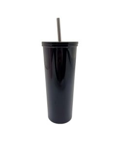 22oz Black Sublimation Tumbler With Straw by Happy