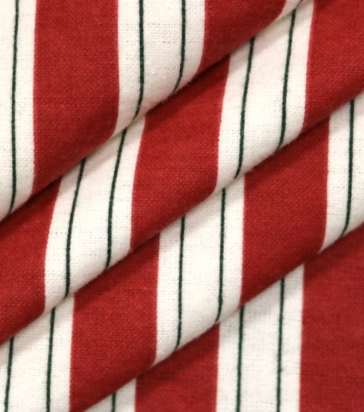 Stripe Red 108 Wide Flannel Fabric - Image 2