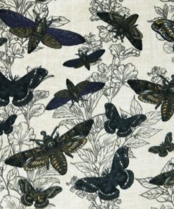 Black Butterflies   Moths Anti Pill Fleece Fabric