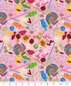 Springs Creative Sweet Tooth on Pink Novelty Cotton Fabric