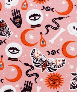 Super Snuggle Spooky Pink Icons Flannel Fabric