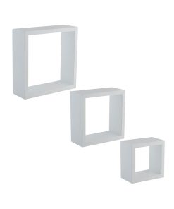 Organize It All 3ct White Wall Cube Shelves
