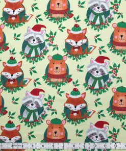 Woodland Animals Super Snuggle Christmas Flannel Fabric