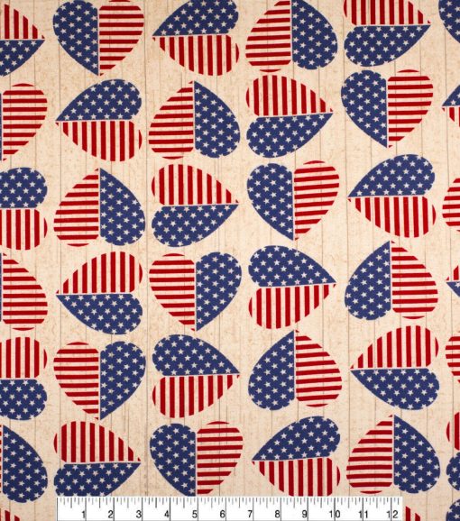 American Hearts Super Snuggle Flannel Fabric - Image 2