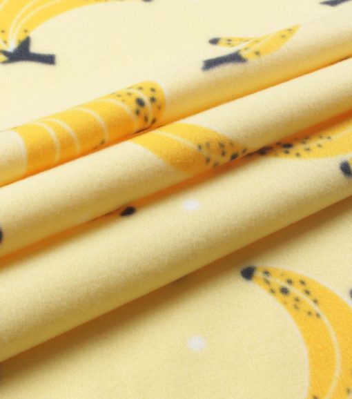 Bananas on Yellow Blizzard Fleece Fabric - Image 2