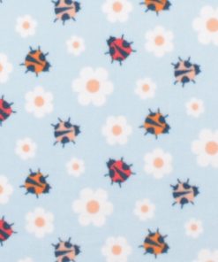 Ladybugs on Blue Anti Pill Plush Fleece Fabric