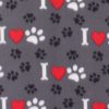 Blizzard Fleece Fabric Bones, Hearts   Paws