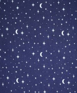 Stars   Moons on Navy Cotton Fabric by Quilter s Showcase