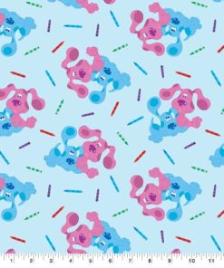 Blue And Magenta Coloring Cotton Fabric