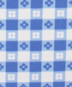 Blue Floral Gingham Blizzard Fleece Fabric