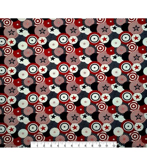 Red   Blue Fans Patriotic Cotton Fabric - Image 3