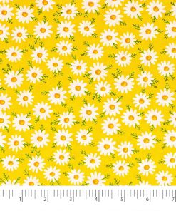 Singer Daisies on Yellow Quilt Cotton Fabric