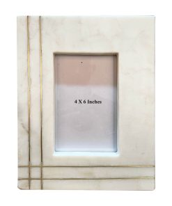 4 x 6 Marble   Gold Inlay Tabletop Picture Frame by Place   Time