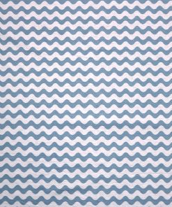 White   Blue Wavy Stripes Super Snuggle Flannel Fabric
