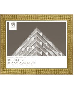 10 x 8 Gold Thick Ribbed Tabletop Picture Frame by Place   Time