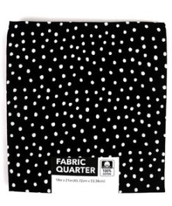 18 x 20 Dots on Black Cotton Fabric Quarter 1pc by Keepsake Calico
