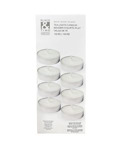 10pk White Unscented Tealights by Place   Time