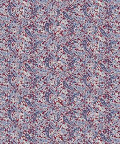 Springs Creative Blue   Red Paisley Cotton Fabric by Keepsake Calico