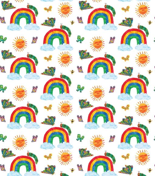 Eric Carle Caterpillar Rainbow Cotton Fabric - Image 2