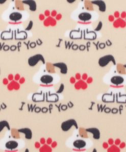 Brown I Woof You Blizzard Fleece Fabric