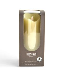 3 x 8 LED Ivory Wave Edge Pillar Candle by Hudson 43