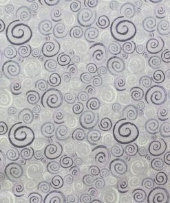 Purple Swirls Quilt Glitter Cotton Fabric by Keepsake Calico