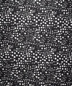 White Funky Dots on Black Quilt Cotton Fabric by Quilter s Showcase