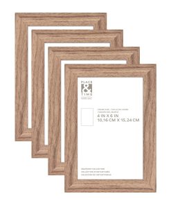 4 x 6 Walnut Tabletop Picture Frames 4pk by Place   Time