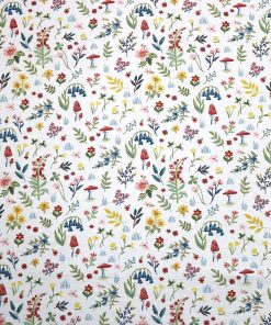Floral on White Super Snuggle Flannel Fabric