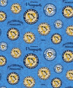 Pittsburgh Penguins Cotton Fabric Throwback Logo