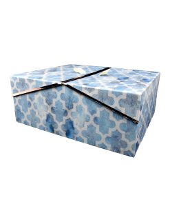 12 Geometrics Blue Rectangle Box With Double Door Lid by Hudson 43