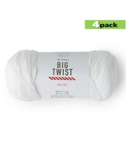4pk Solid White Medium Weight Acrylic 380yd Value Yarn by Big Twist