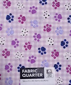 18 x 21 Paws on Gingham Novelty Cotton Fabric Quarter 1pc