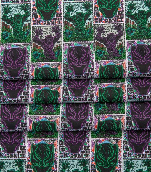 Black Panther Linocut Poster Cotton Fabric - Image 3