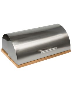 Honey Can Do 15 x 6 Steel Bread Box With Bamboo Cutting Board