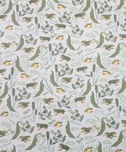 Green Springtime Frogs Super Snuggle Flannel Fabric