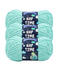 Lion Brand Nap Time 306yds Worsted Polyester Yarn 3 Bundle - Pale Aqua