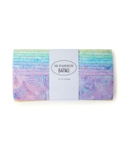 10 Pastel Batik Cotton Fabric Squares 42pc