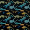 Stamped Dinos Novelty Cotton Fabric
