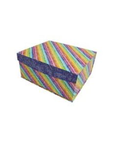 16 Multicolor Diagonal Stripes Flip Top Box by Place   Time
