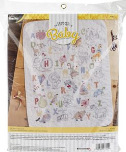 Bucilla 34 x 43 ABC Baby Crib Cover Stamped Cross Stitch Kit