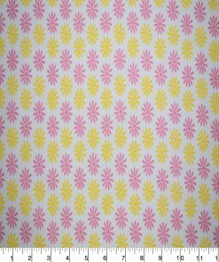 Pink   Yellow Floral Stars Quilt Cotton Fabric by Quilter s Showcase
