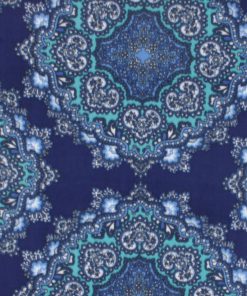 Blue Medallions Anti Pill Fleece Fabric