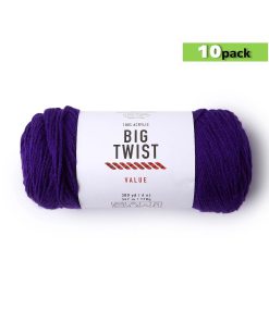 10pk Solid Grape Medium Weight Acrylic 380yd Value Yarn by Big Twist