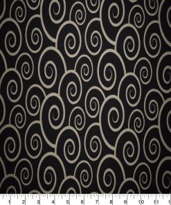 Neutral Swirls on Black Quilt Cotton Fabric by Quilter s Showcase